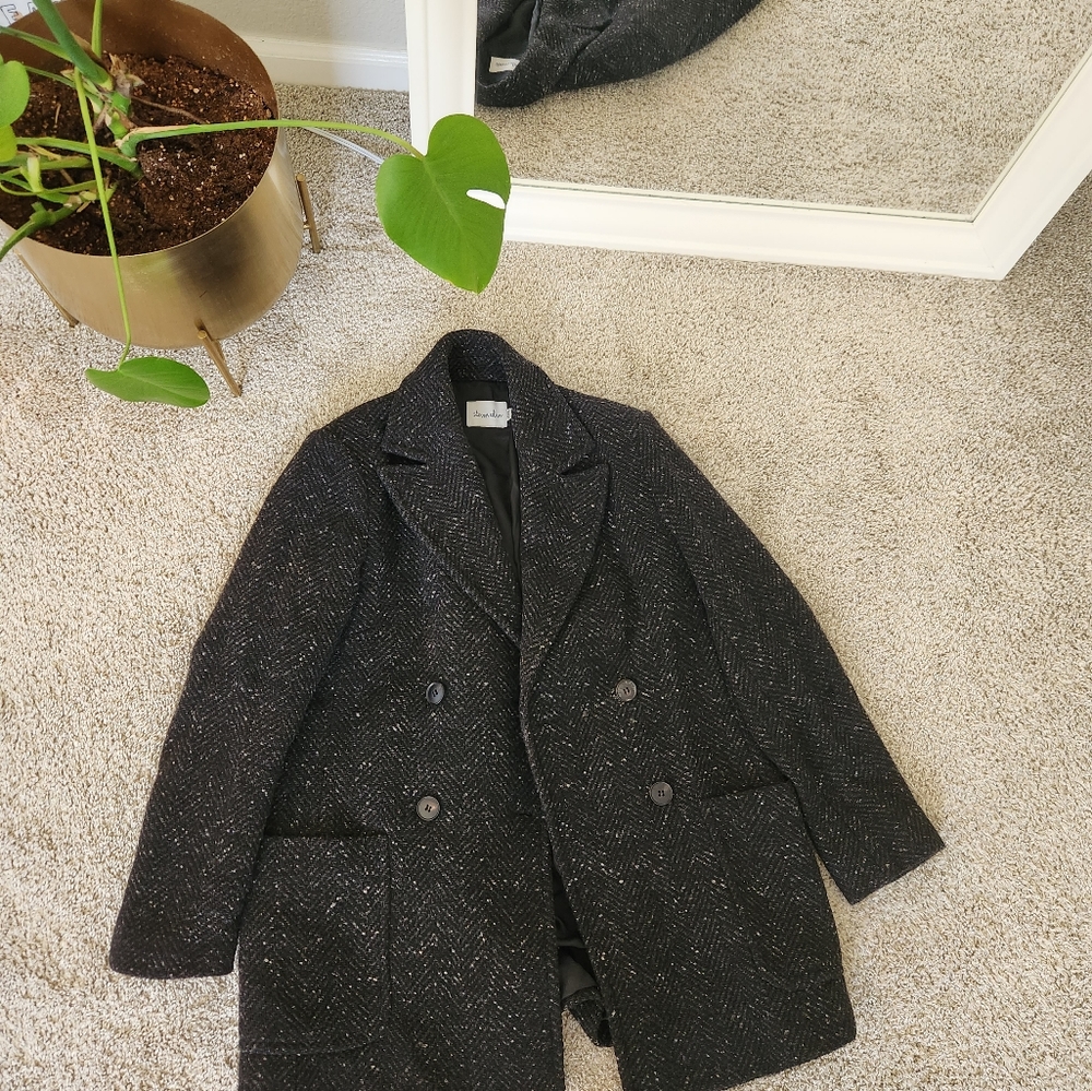 Steven Alan Double Breasted Herringbone Coat